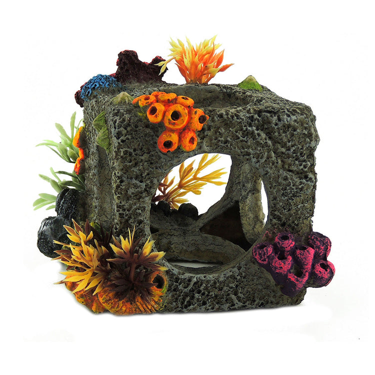 Classic Aquatics Coral Cube Ornament – Lifelike Coral Aquarium Decoration Small